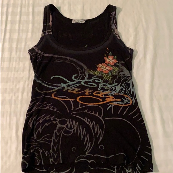 Ed Hardy Tops - Vintage Ed Hardy Bejeweled Tank Top